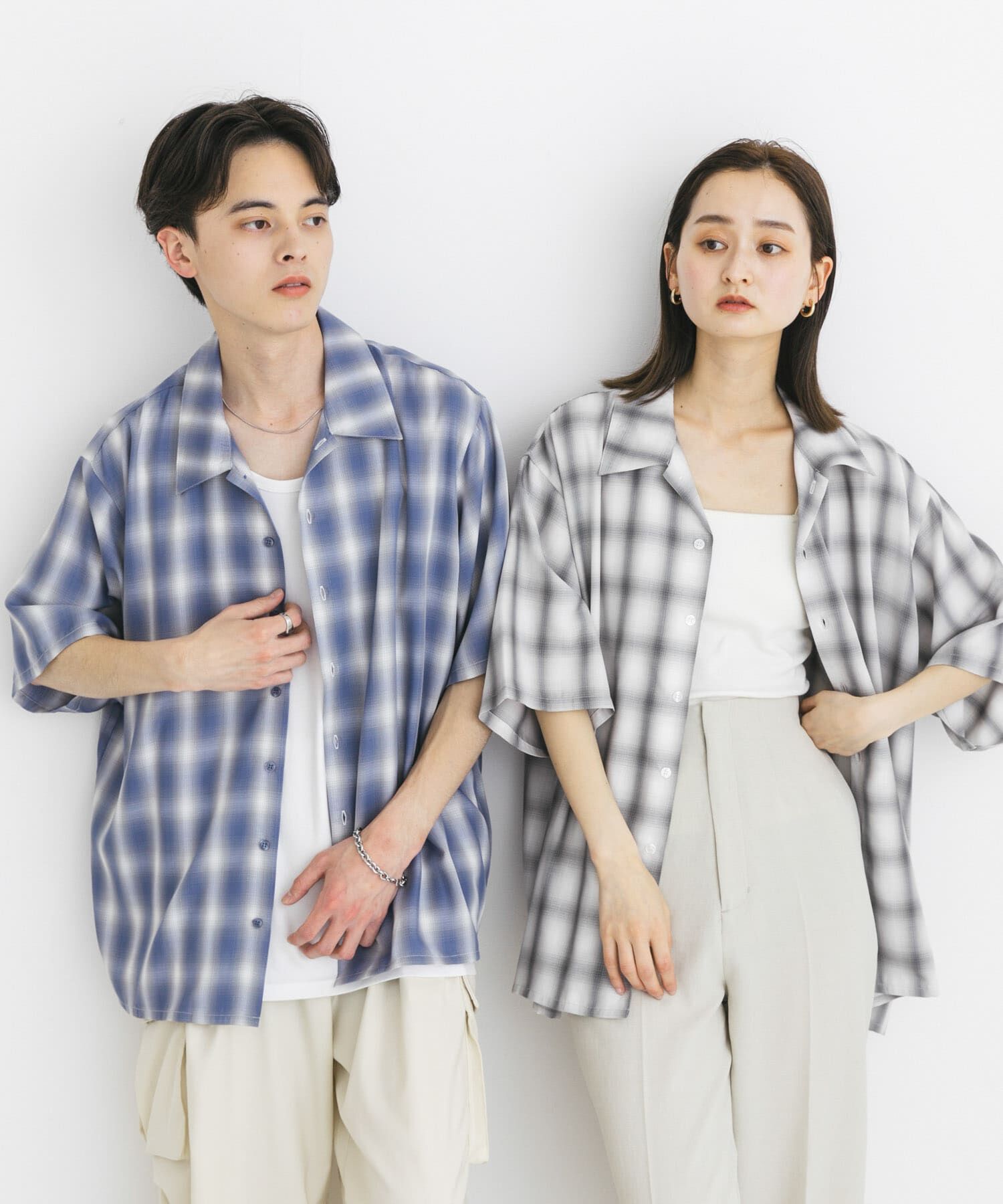 SENSE OF PLACE by URBAN RESEARCH「『ユニセックス』オンブレーチェックショートスリーブシャツ」|シャツ・ブラウス|