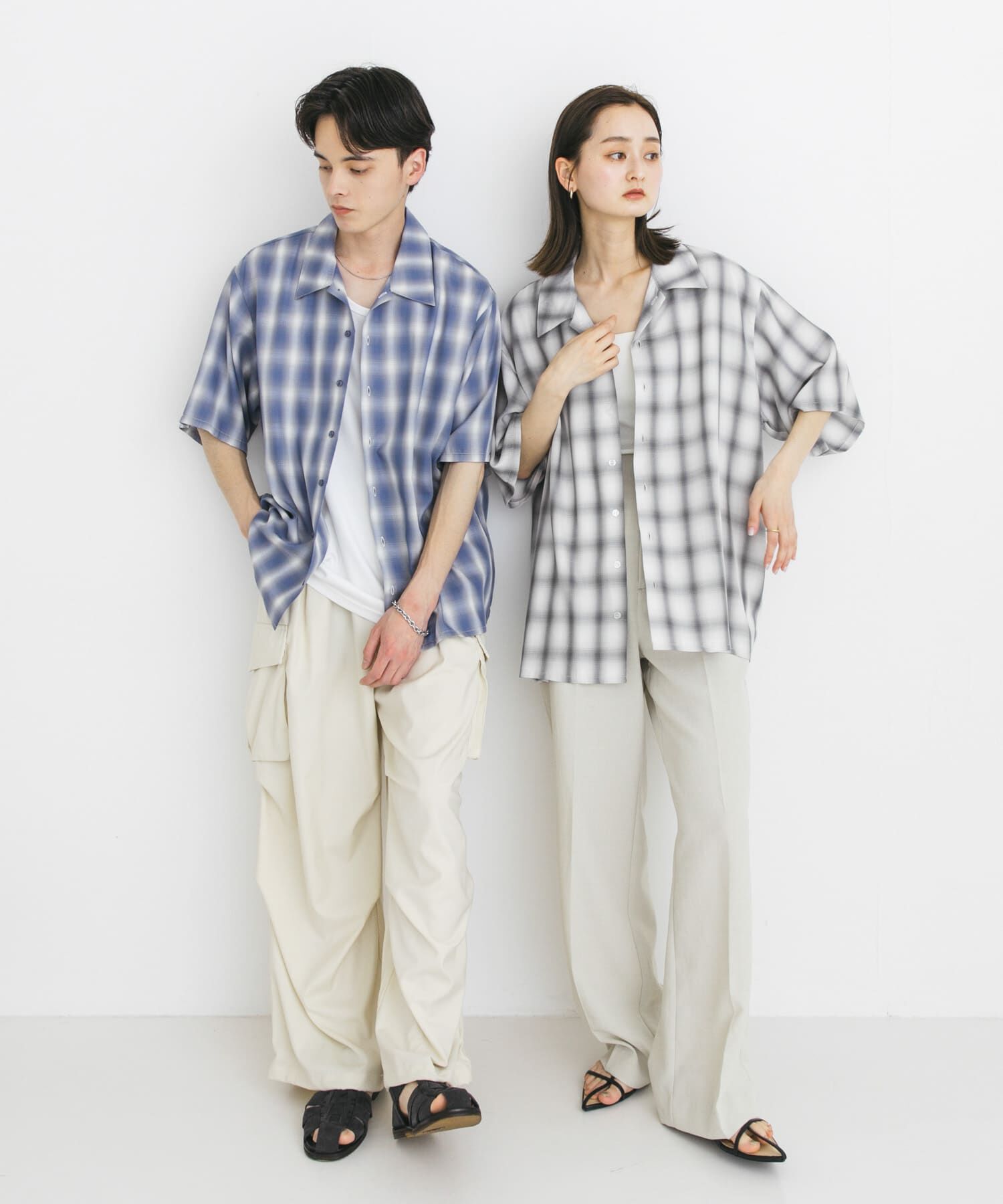 SENSE OF PLACE by URBAN RESEARCH「『ユニセックス』オンブレーチェックショートスリーブシャツ」|シャツ・ブラウス|