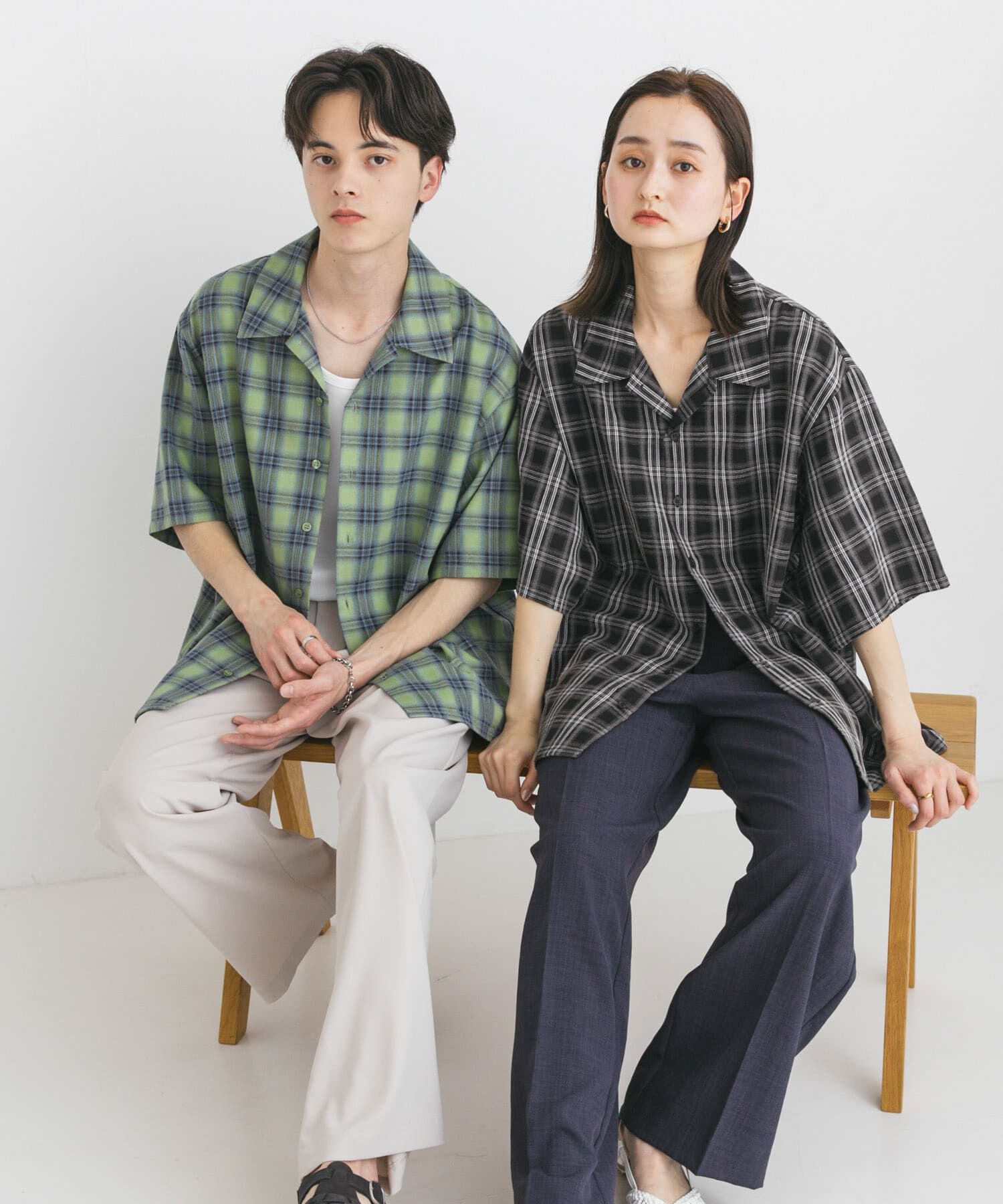 SENSE OF PLACE by URBAN RESEARCH「『ユニセックス』オンブレーチェックショートスリーブシャツ」|シャツ・ブラウス|