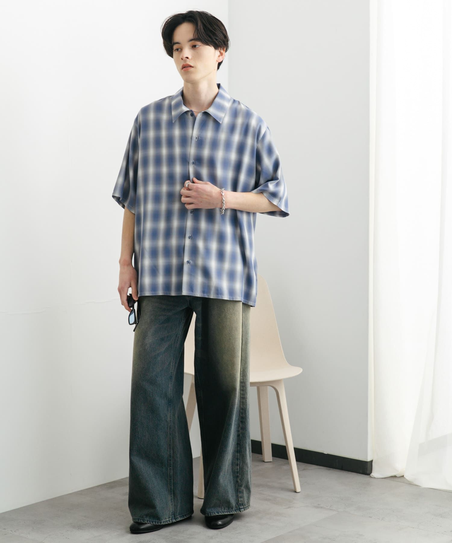 SENSE OF PLACE by URBAN RESEARCH「『ユニセックス』オンブレーチェックショートスリーブシャツ」|シャツ・ブラウス|