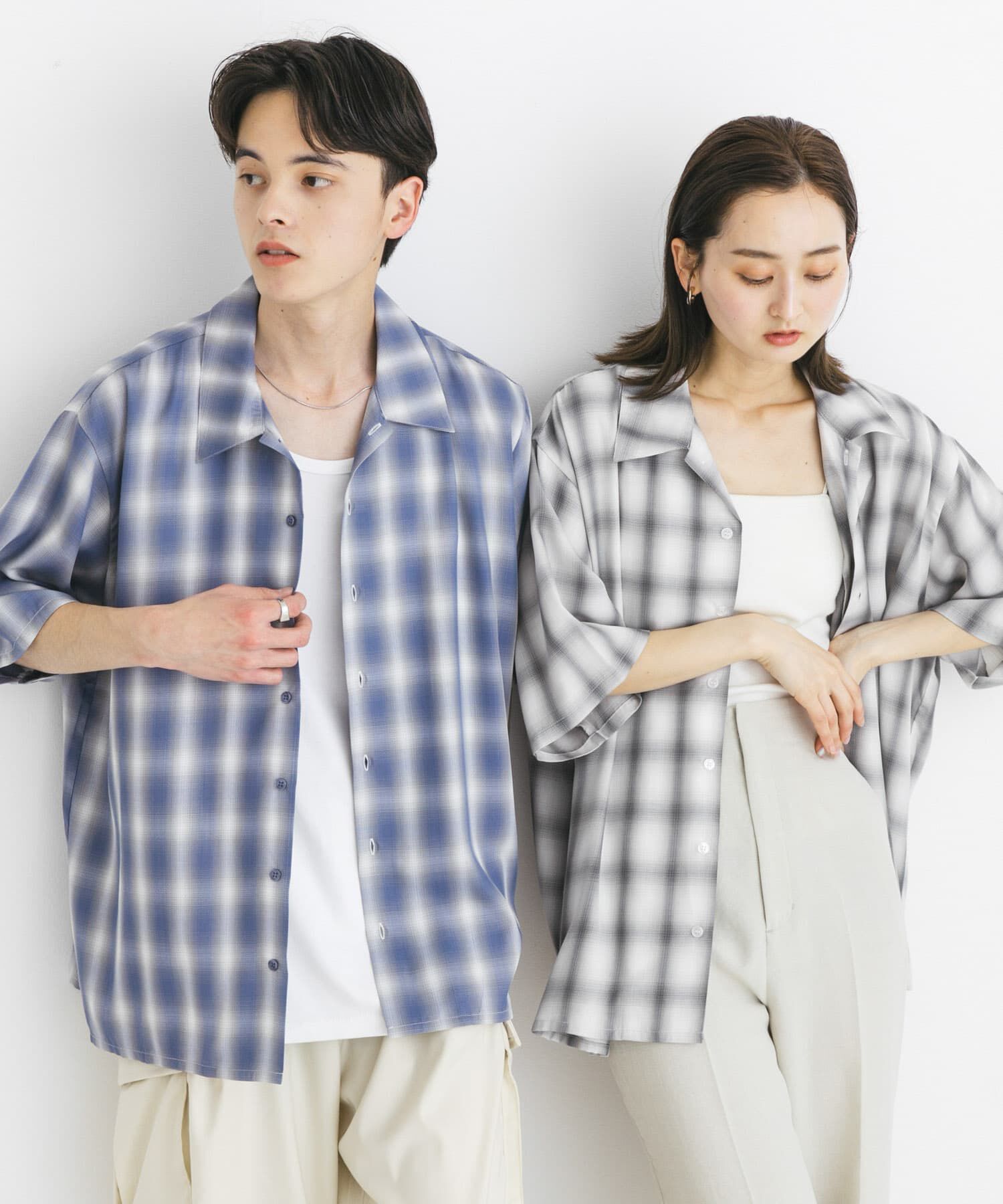 SENSE OF PLACE by URBAN RESEARCH「『ユニセックス』オンブレーチェックショートスリーブシャツ」|シャツ・ブラウス|