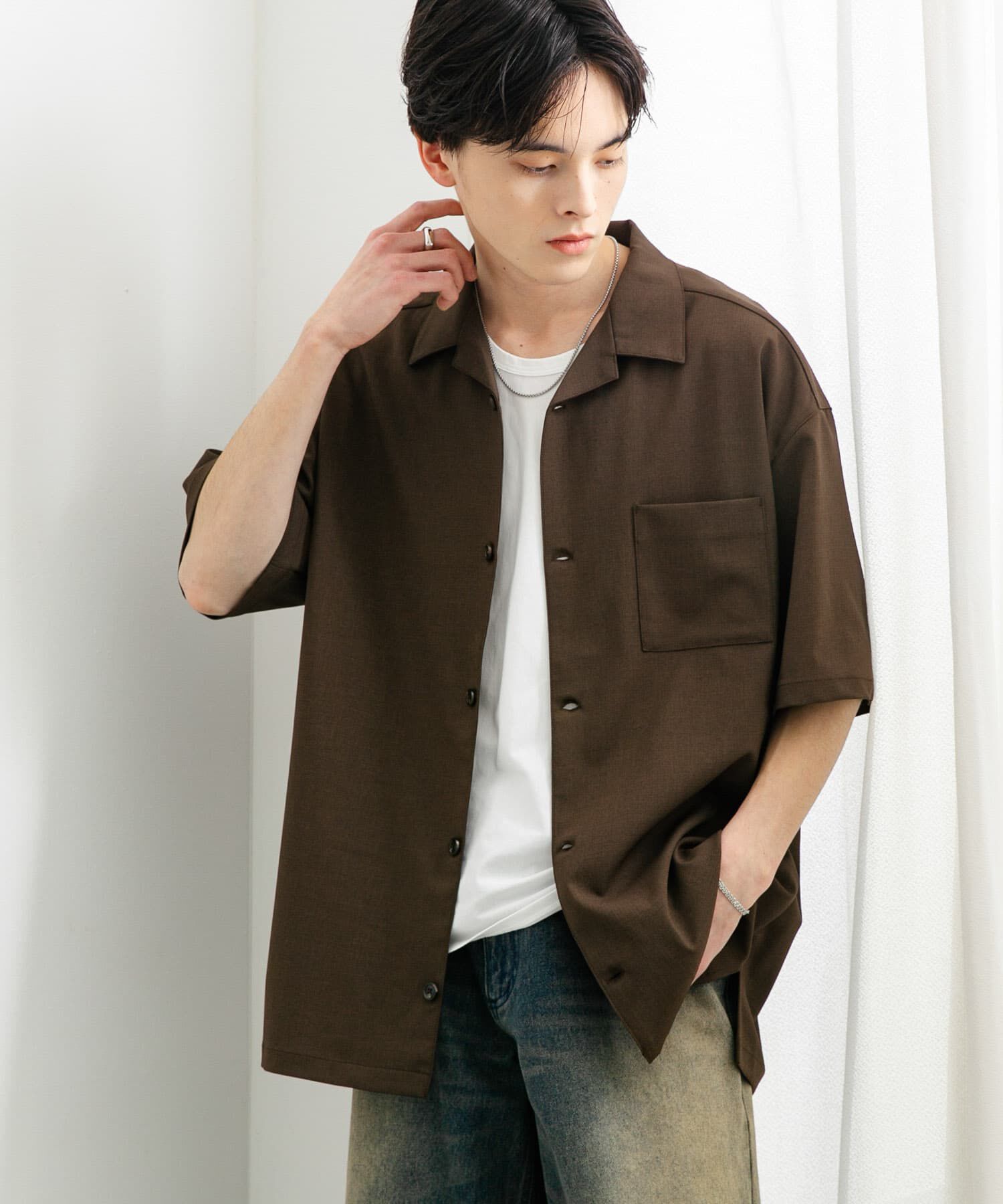 SENSE OF PLACE by URBAN RESEARCH「『ユニセックス』オープンカラールーズショートスリーブシャツ」|シャツ・ブラウス|