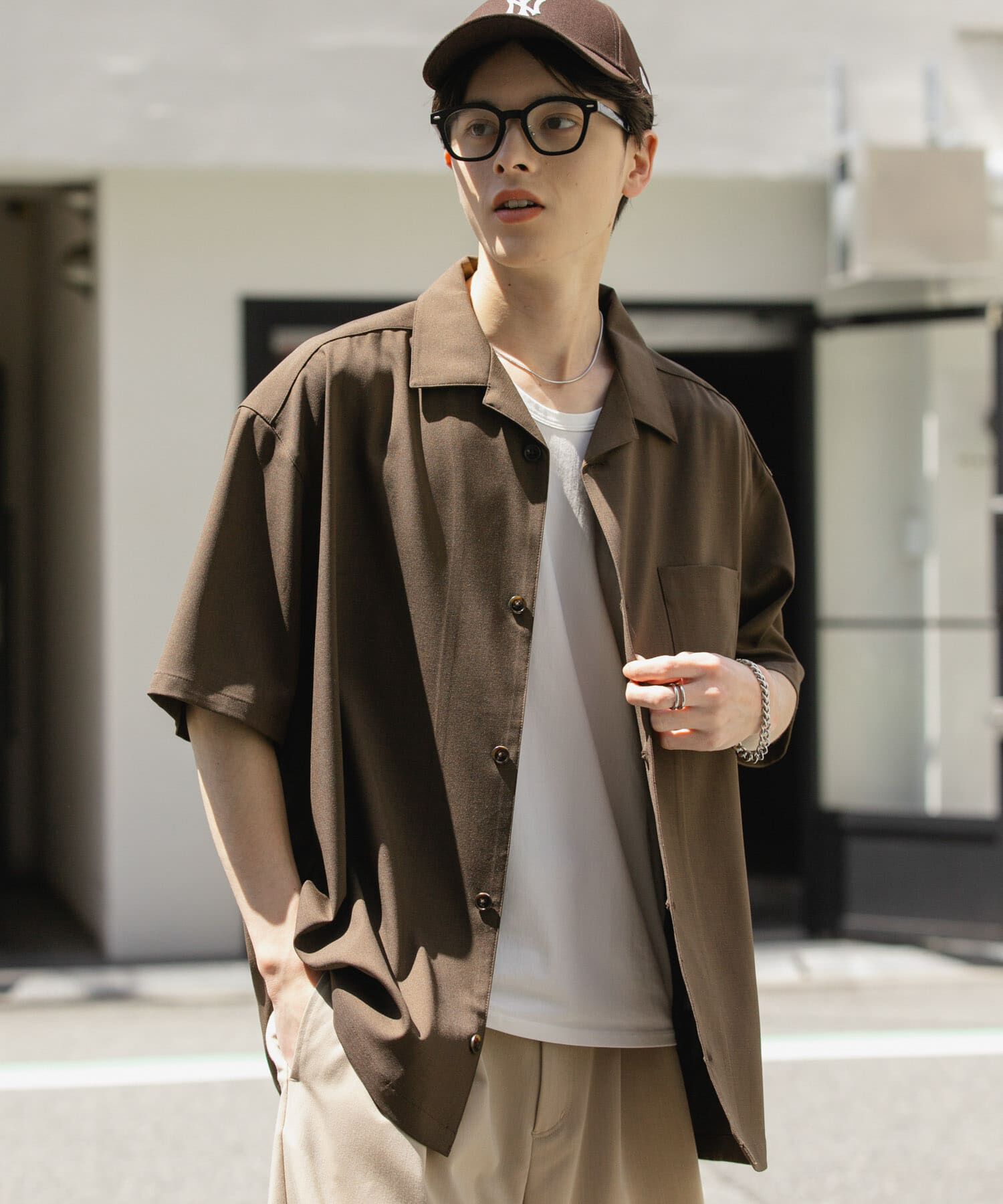 SENSE OF PLACE by URBAN RESEARCH「『ユニセックス』オープンカラールーズショートスリーブシャツ」|シャツ・ブラウス|