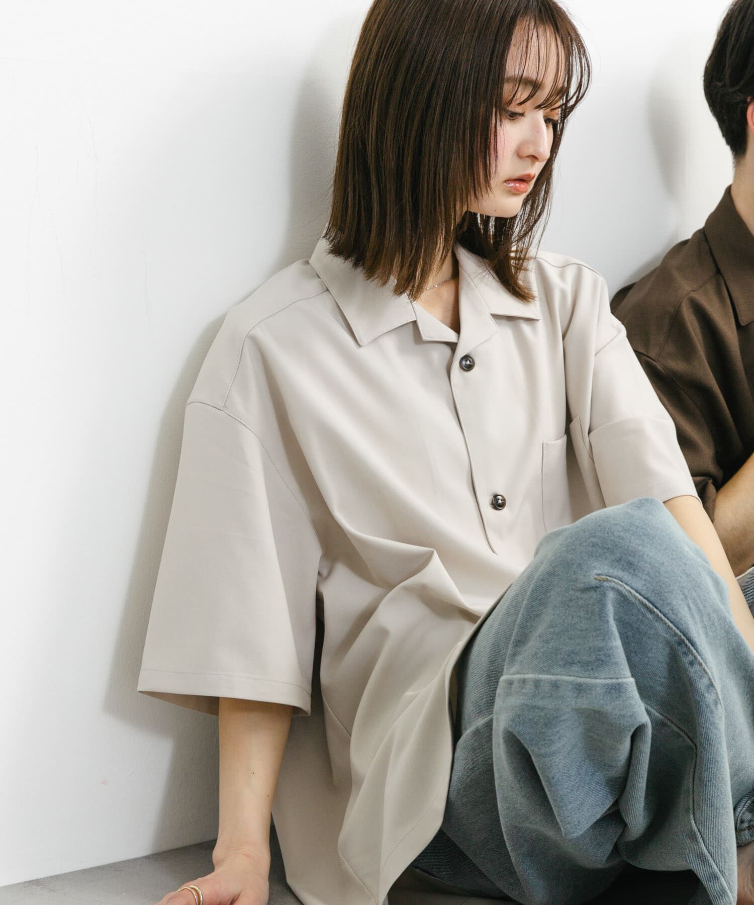 SENSE OF PLACE by URBAN RESEARCH「『ユニセックス』オープンカラールーズショートスリーブシャツ」|シャツ・ブラウス|