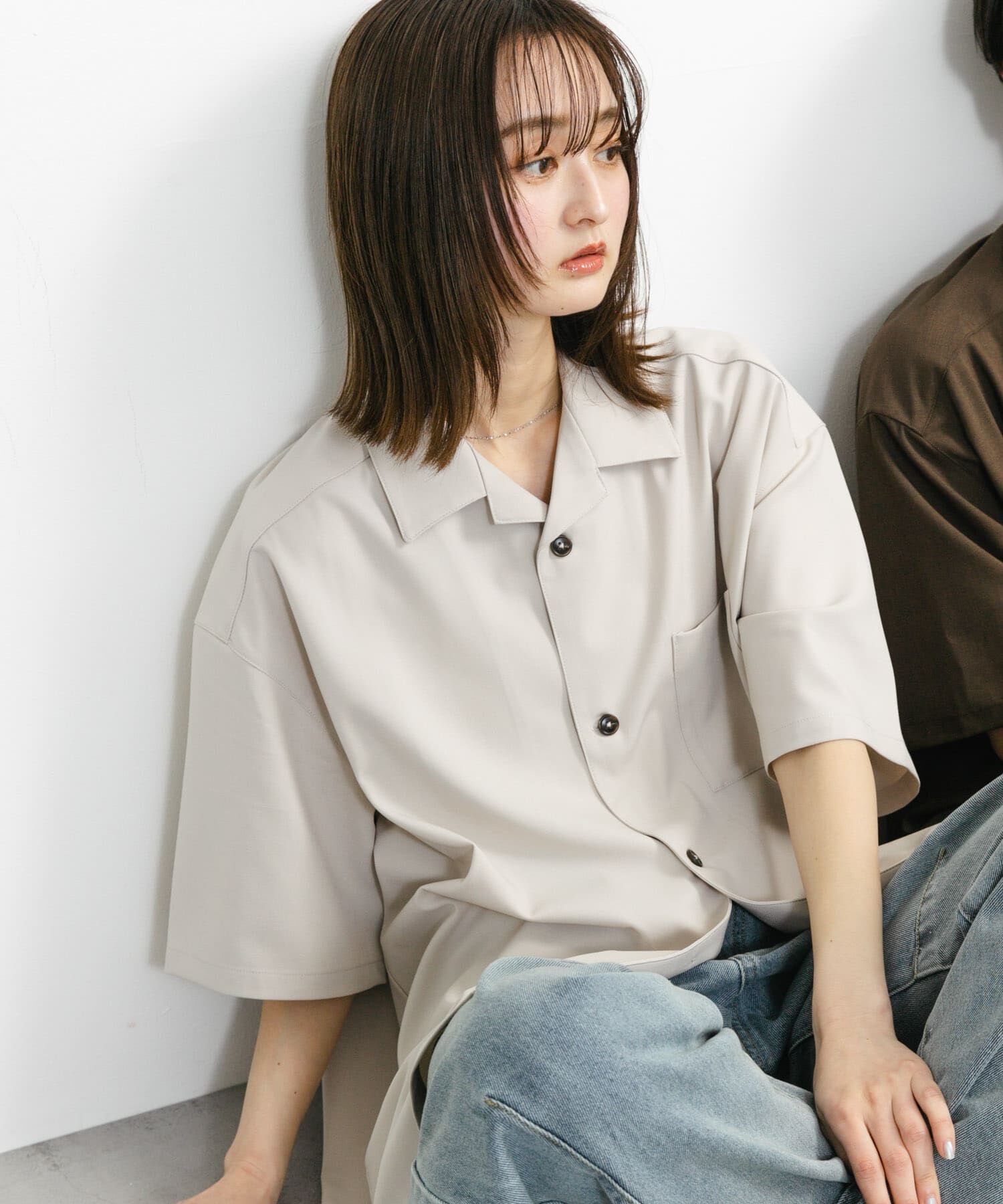 SENSE OF PLACE by URBAN RESEARCH「『ユニセックス』オープンカラールーズショートスリーブシャツ」|シャツ・ブラウス|