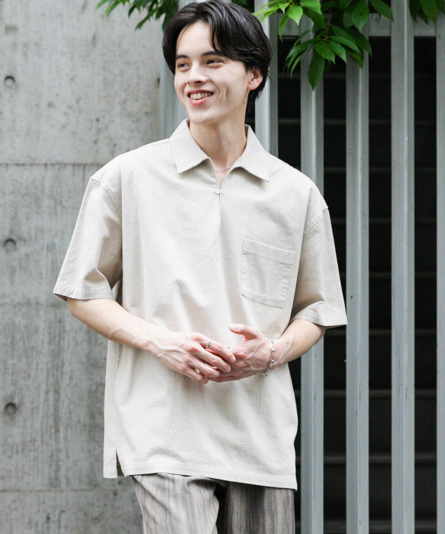 SENSE OF PLACE by URBAN RESEARCH「ドライタッチプルオーバーショートスリーブシャツ」|シャツ・ブラウス|