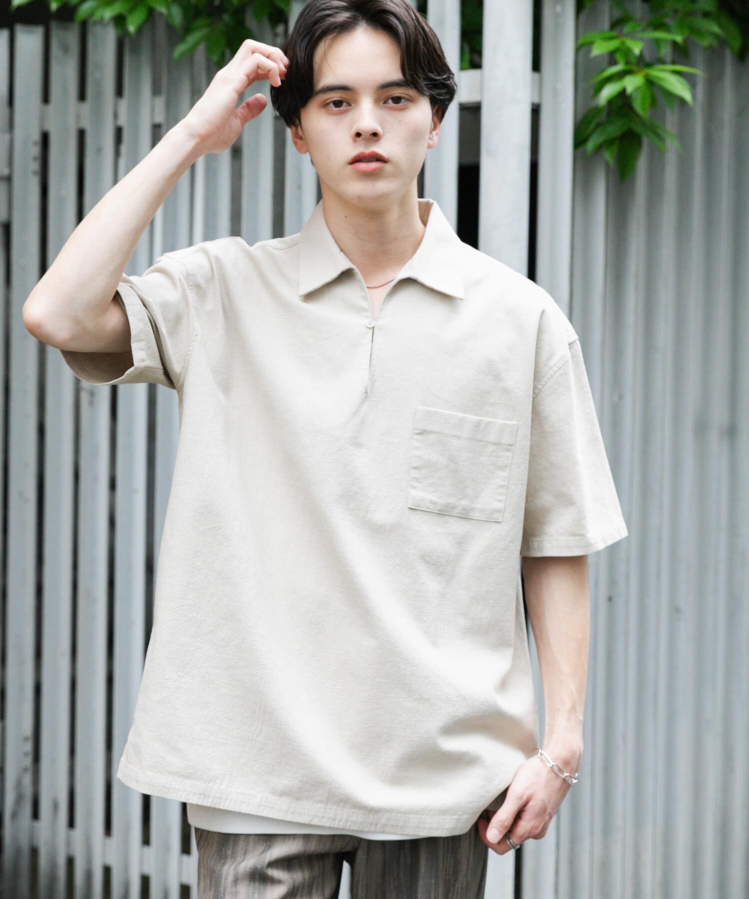 SENSE OF PLACE by URBAN RESEARCH「ドライタッチプルオーバーショートスリーブシャツ」|シャツ・ブラウス|