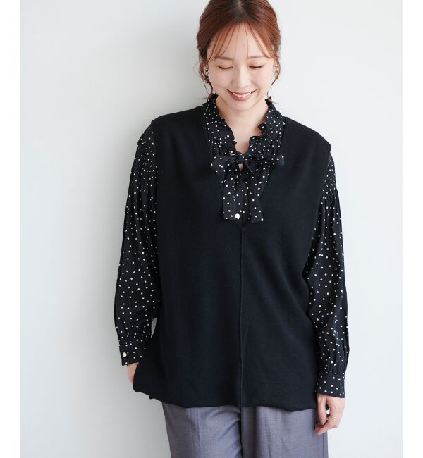 le.coeur blanc「ハーフミラノリブニットベスト」|ニット・セーター|