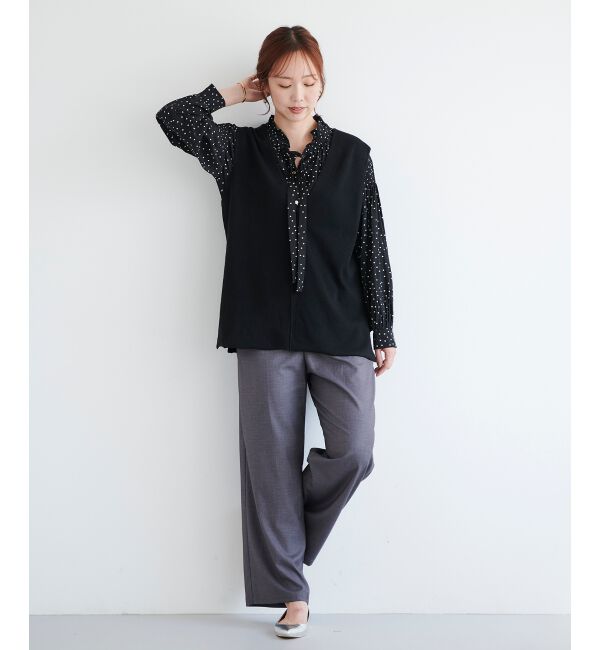 le.coeur blanc「ハーフミラノリブニットベスト」|ニット・セーター|