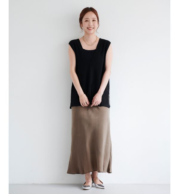 le.coeur blanc「ハーフミラノリブニットベスト」|ニット・セーター|