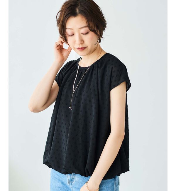 le.coeur blanc「シアードットバルーンブラウス」|シャツ・ブラウス|ブラック