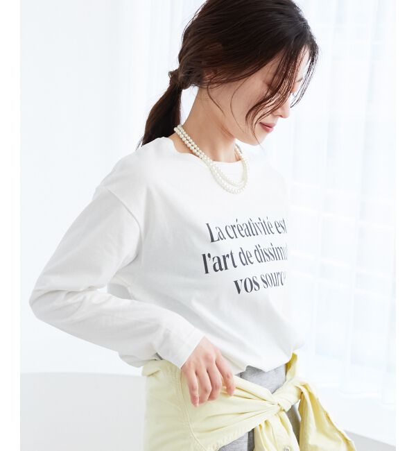 le.coeur blanc「メッセージロゴロングTシャツ」|Tシャツ・カットソー|