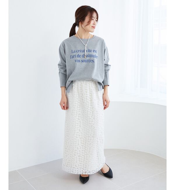 le.coeur blanc「メッセージロゴロングTシャツ」|Tシャツ・カットソー|
