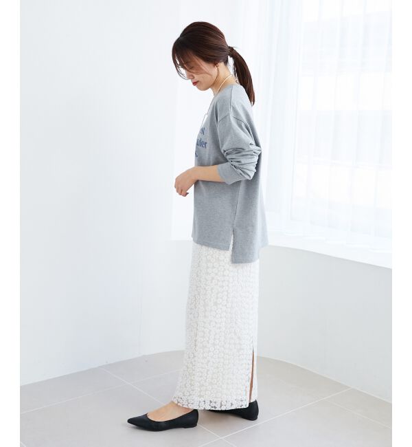 le.coeur blanc「メッセージロゴロングTシャツ」|Tシャツ・カットソー|