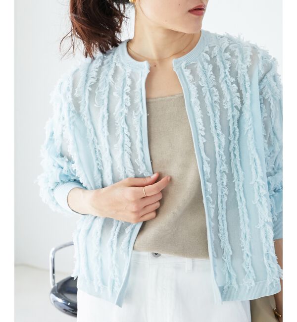  「フリンジニットカーディガン」|カーディガン|