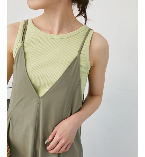  「ナイロンVネックキャミワンピース」|ワンピース|