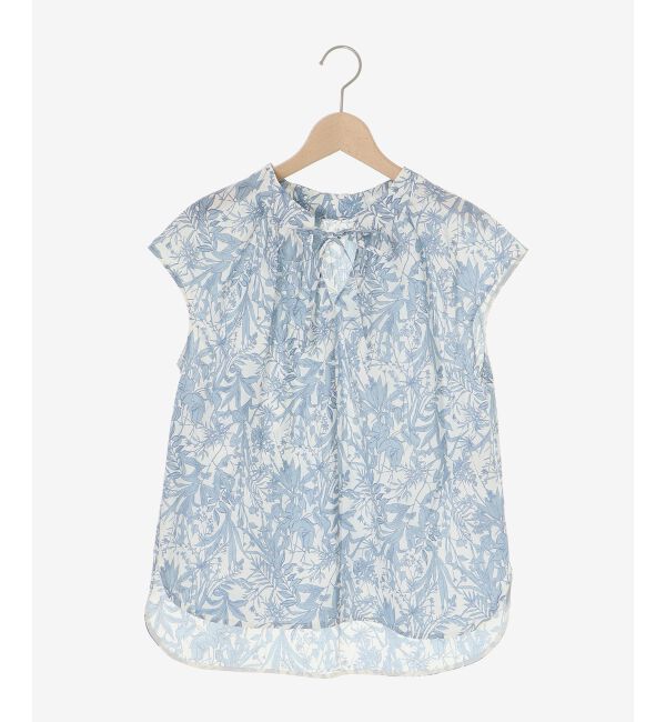  「ボタニカルプリントリボンフレンチブラウス」|シャツ・ブラウス|