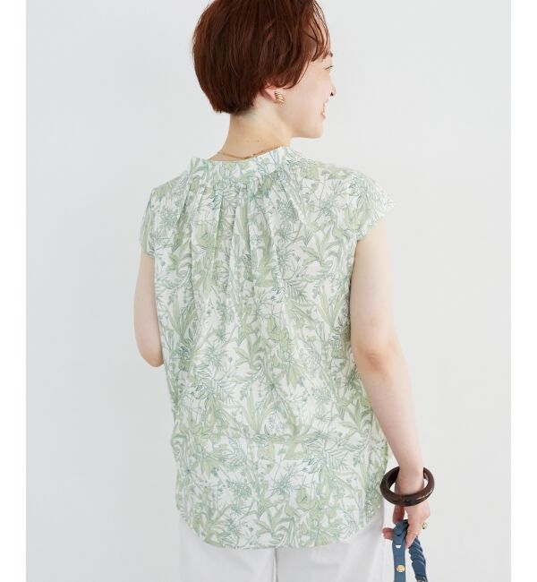  「ボタニカルプリントリボンフレンチブラウス」|シャツ・ブラウス|