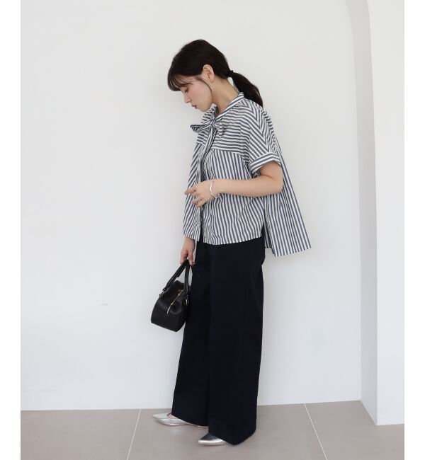  「《手洗い可能》ストライプドルマンボウタイシャツ」|シャツ・ブラウス|