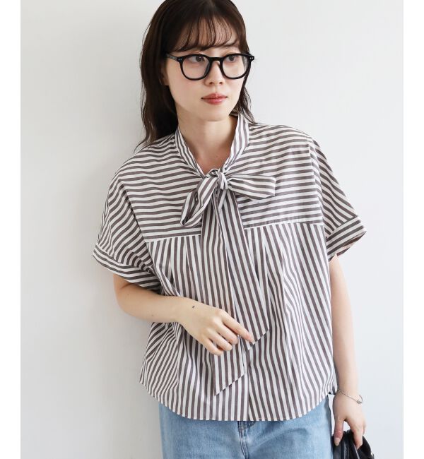  「《手洗い可能》ストライプドルマンボウタイシャツ」|シャツ・ブラウス|