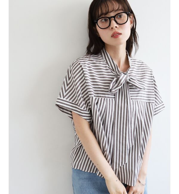  「《手洗い可能》ストライプドルマンボウタイシャツ」|シャツ・ブラウス|