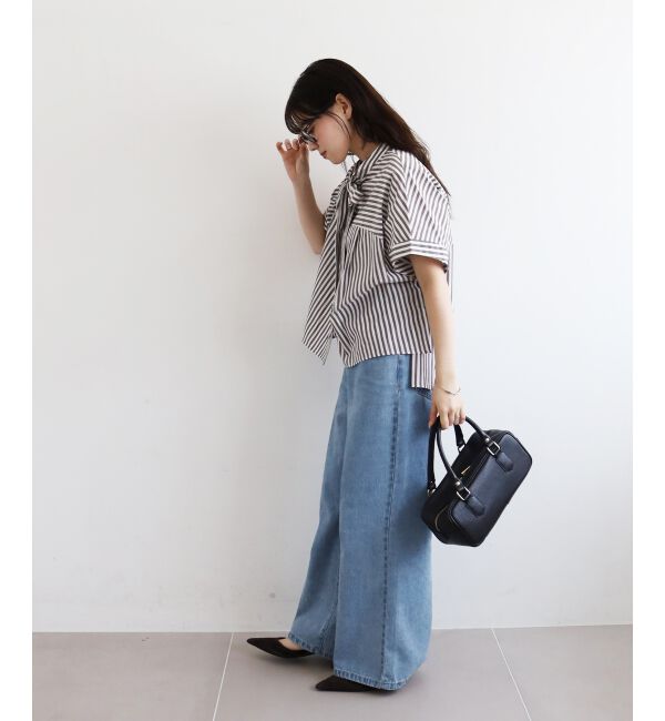  「《手洗い可能》ストライプドルマンボウタイシャツ」|シャツ・ブラウス|