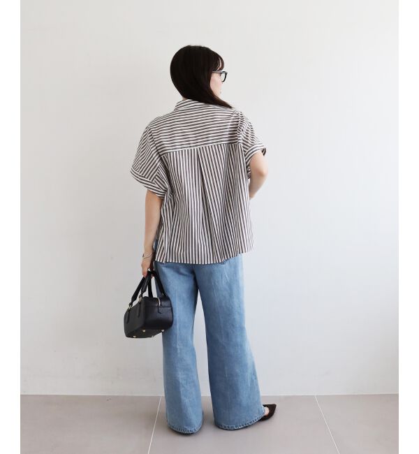  「《手洗い可能》ストライプドルマンボウタイシャツ」|シャツ・ブラウス|