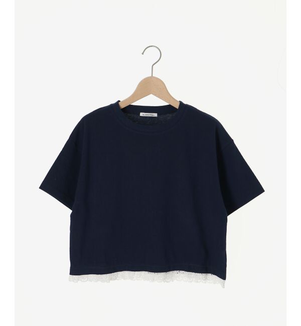  「《手洗い可能》komatsu.裾レースクロップドTシャツ」|Tシャツ・カットソー|