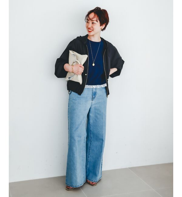  「《手洗い可能》komatsu.裾レースクロップドTシャツ」|Tシャツ・カットソー|