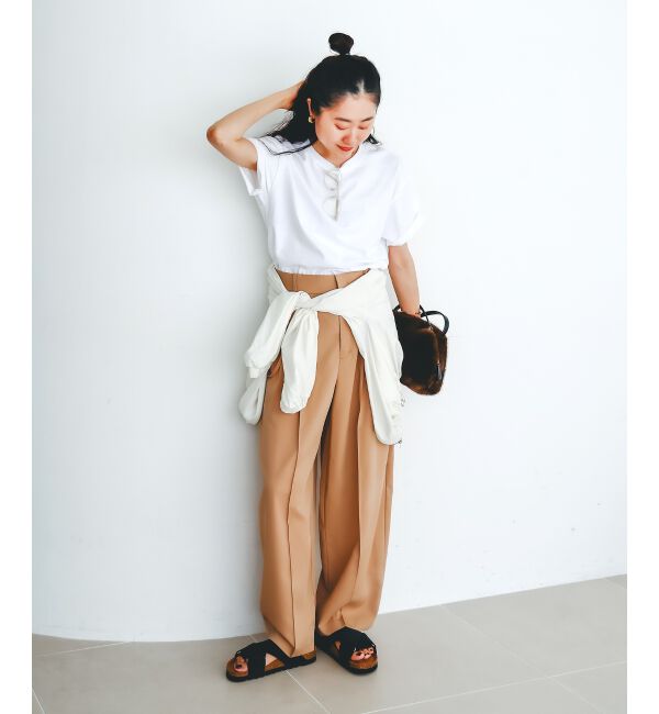  「《手洗い可能》komatsu.裾レースクロップドTシャツ」|Tシャツ・カットソー|