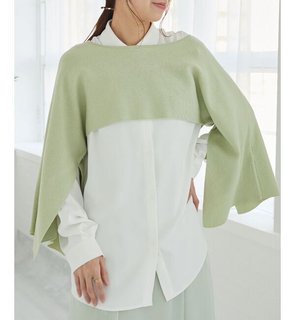 MAJESTICLEGON「シャツsetショートスリットニット」|ニット・セーター|