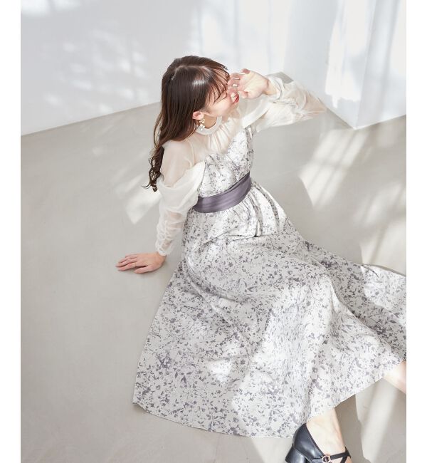  「シアードッキングコルセットワンピース」|ワンピース|グレー柄