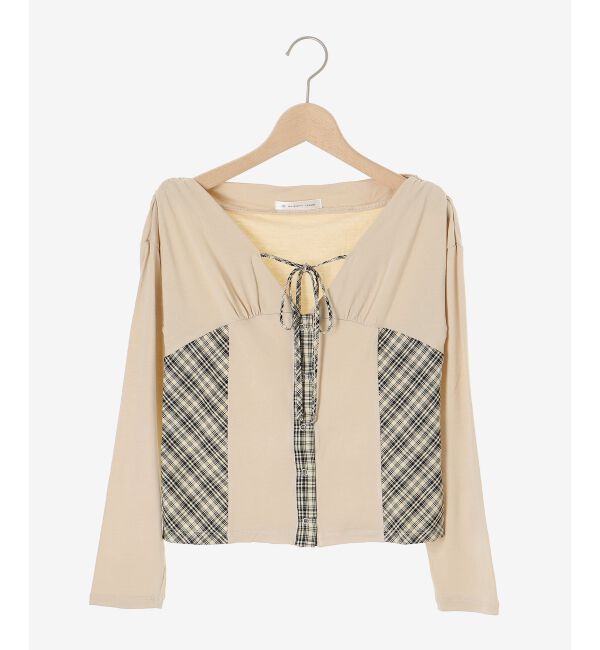  「バイカラーチェックトップス」|Tシャツ・カットソー|