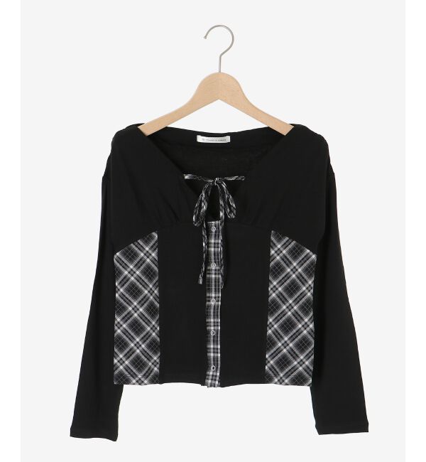  「バイカラーチェックトップス」|Tシャツ・カットソー|