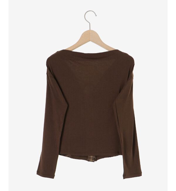  「バイカラーチェックトップス」|Tシャツ・カットソー|