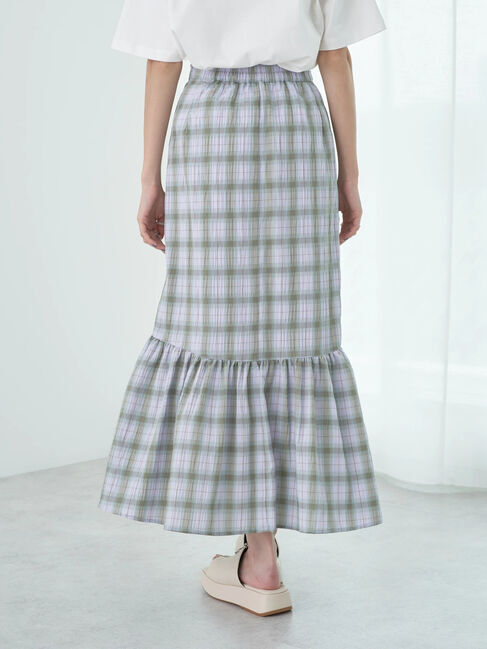 earth music&ecology「チェック柄マーメイドスカート」|スカート|