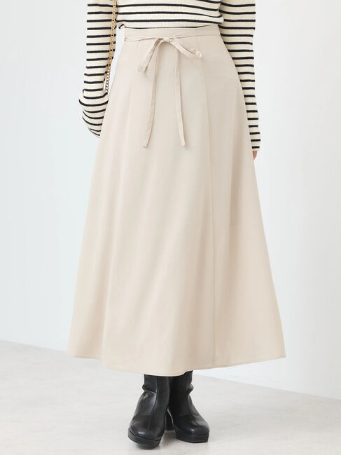 earth music&ecology「リボンフレアスカート」|フレア|Beige