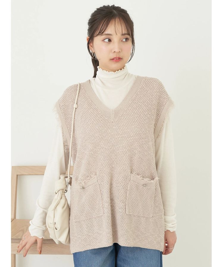 earth music&ecology「ツイードニットプルオーバー」|ベスト・ジレ|