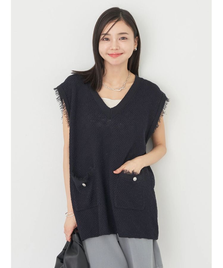 earth music&ecology「ツイードニットプルオーバー」|ベスト・ジレ|