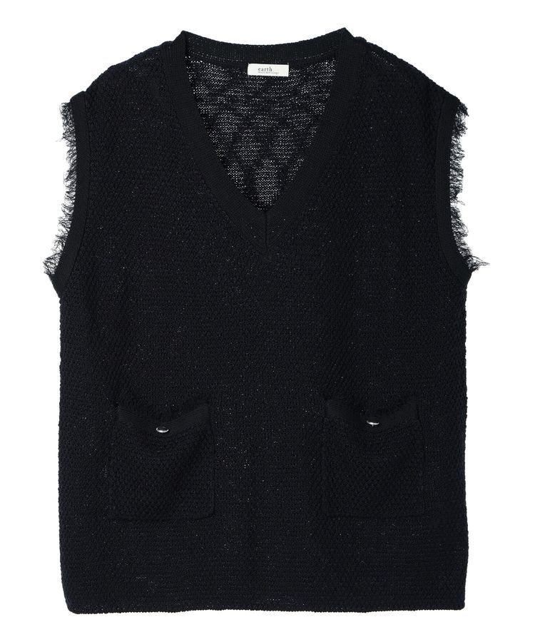 earth music&ecology「ツイードニットプルオーバー」|ベスト・ジレ|