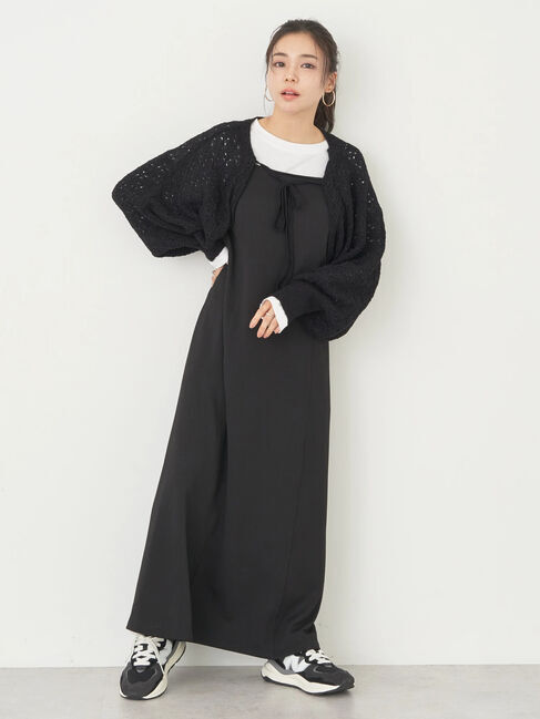 earth music&ecology「SET2点　マルチウェイボレロキャミワンピース」|ワンピース|Black