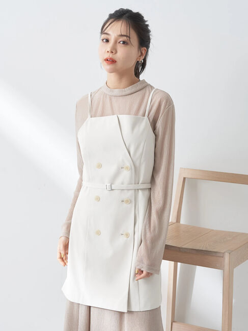 earth music&ecology「トレンチ風キャミミニワンピース」|ワンピース|