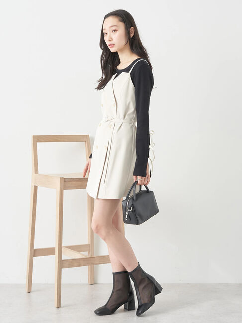 earth music&ecology「トレンチ風キャミミニワンピース」|ワンピース|