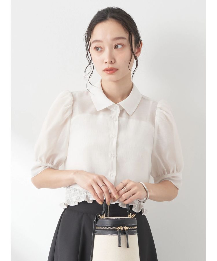 earth music&ecology「SET2点シアークロップドシャツ&times;シャーリングタンク」|シャツ・ブラウス|Ivory