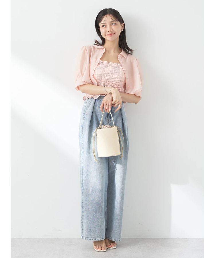 earth music&ecology「SET2点シアークロップドシャツ&times;シャーリングタンク」|シャツ・ブラウス|