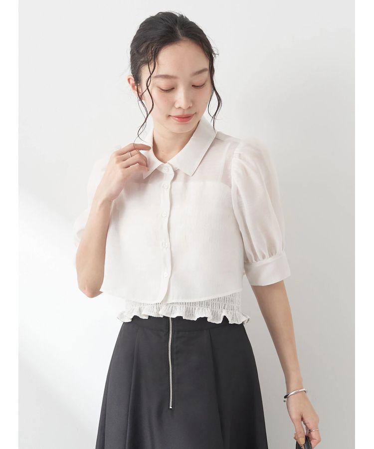 earth music&ecology「SET2点シアークロップドシャツ&times;シャーリングタンク」|シャツ・ブラウス|