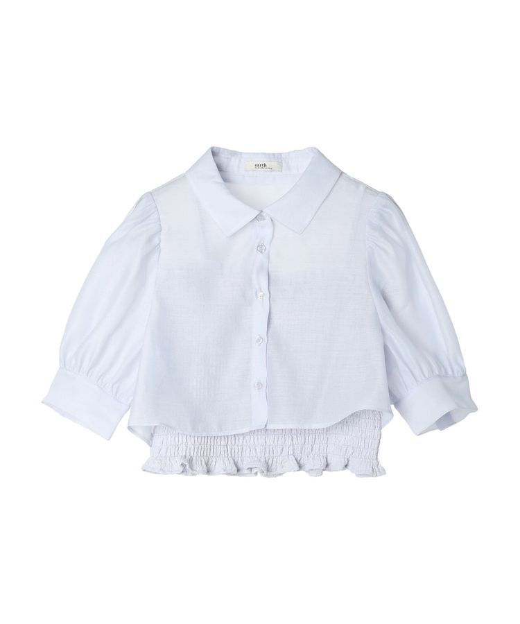 earth music&ecology「SET2点シアークロップドシャツ&times;シャーリングタンク」|シャツ・ブラウス|