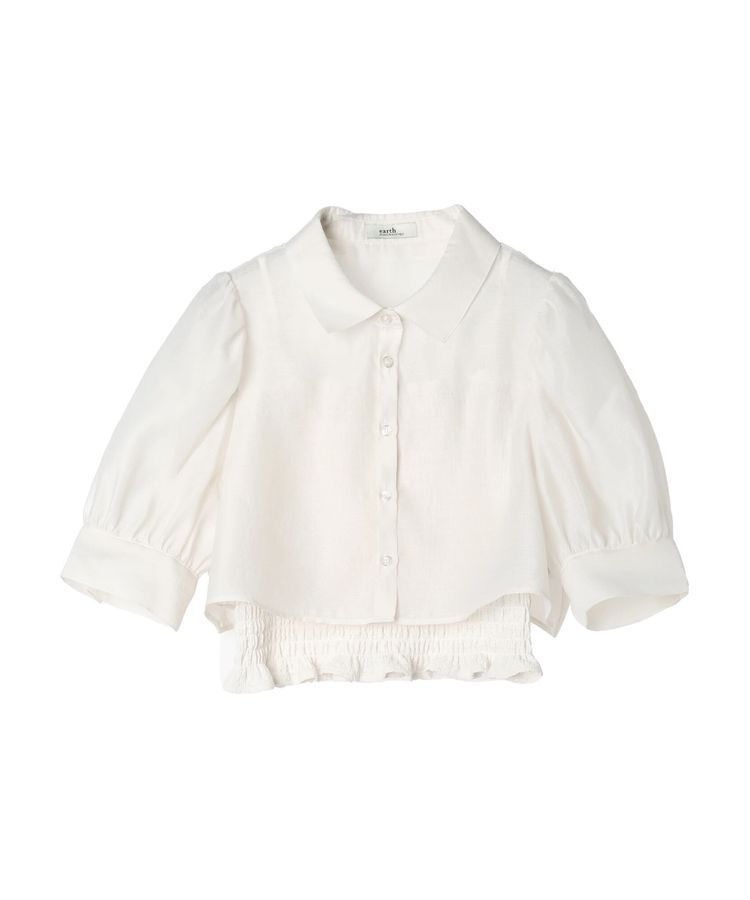 earth music&ecology「SET2点シアークロップドシャツ&times;シャーリングタンク」|シャツ・ブラウス|