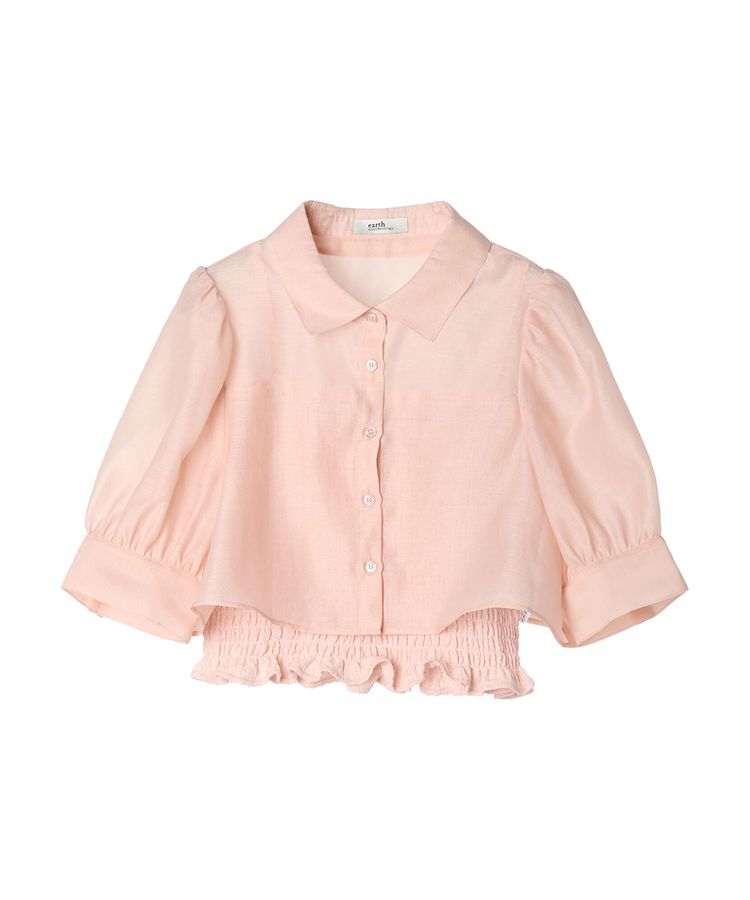 earth music&ecology「SET2点シアークロップドシャツ&times;シャーリングタンク」|シャツ・ブラウス|