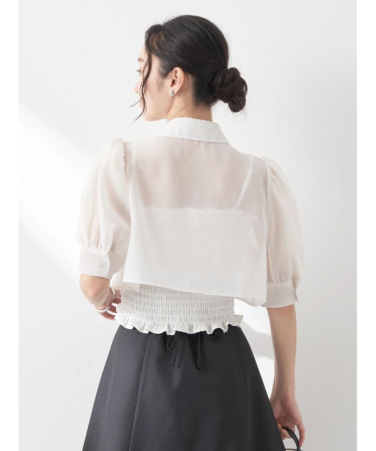 earth music&ecology「SET2点シアークロップドシャツ&times;シャーリングタンク」|シャツ・ブラウス|